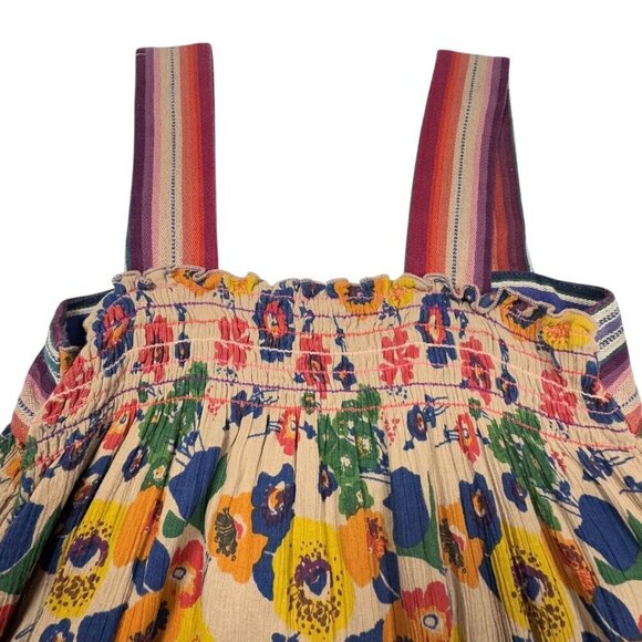 WARM NY Babydoll Mini Dress Sz.XS Tiered Floral Smocked Back Sundress Boho - Picture 9 of 13